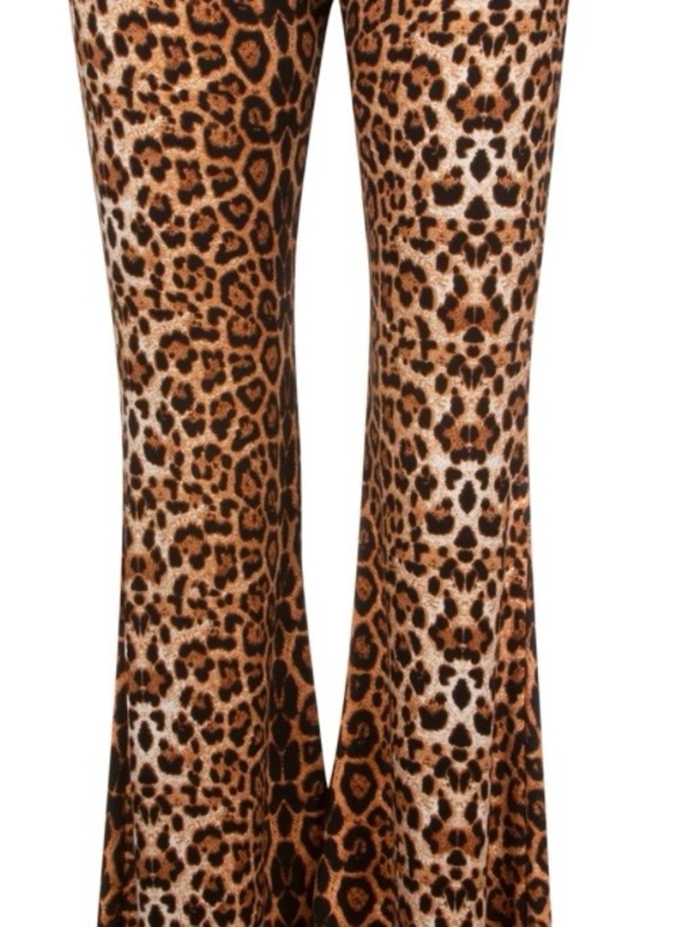 Leopard Print Wide-Leg Pants - Brown